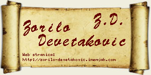 Zorilo Devetaković vizit kartica